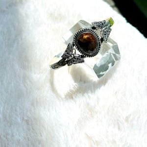 Pietersite with butterfly Cuff size 6-8” in 925 Sterling Silver